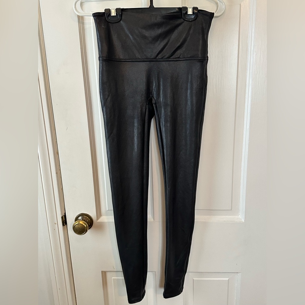 Spanx Faux Leather Black High-Waisted Leggings